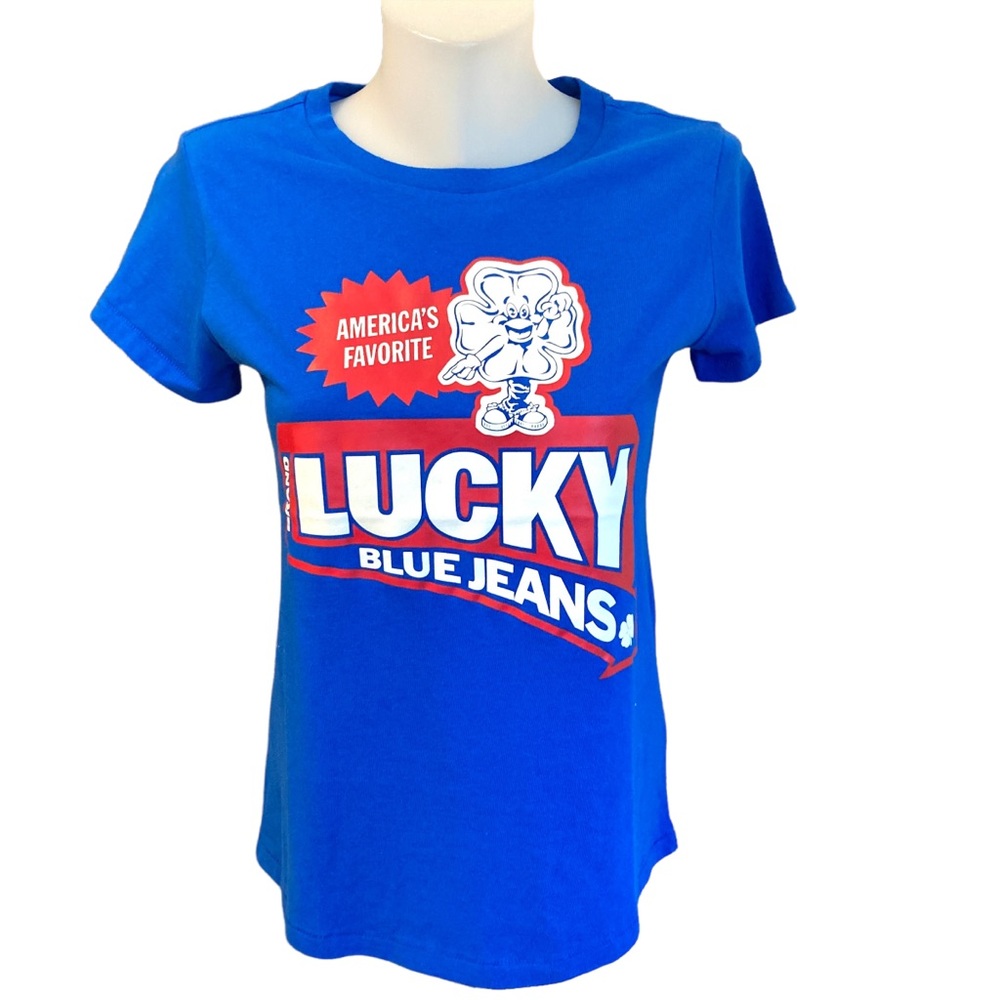 Lucky Brand America’s Favorite Lucky Blue Jeans t-shirt tee womens size M